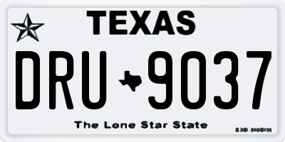 TX license plate DRU9037
