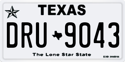 TX license plate DRU9043