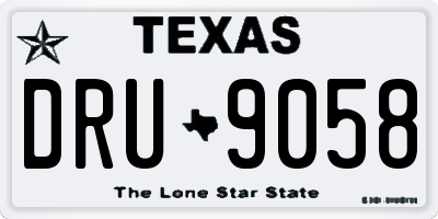 TX license plate DRU9058
