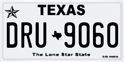 TX license plate DRU9060
