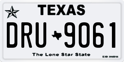 TX license plate DRU9061