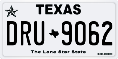 TX license plate DRU9062