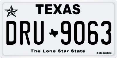 TX license plate DRU9063