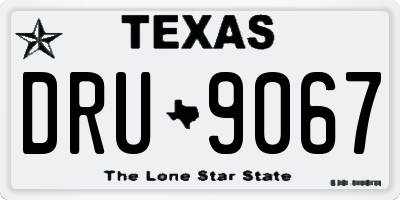 TX license plate DRU9067
