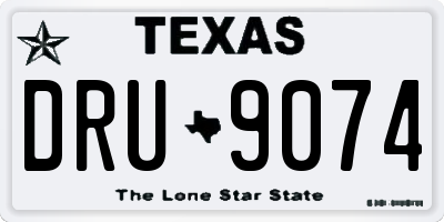 TX license plate DRU9074