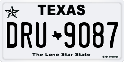 TX license plate DRU9087