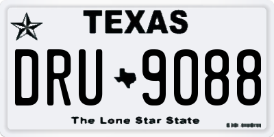 TX license plate DRU9088