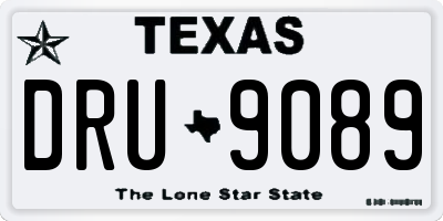 TX license plate DRU9089