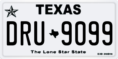TX license plate DRU9099