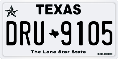 TX license plate DRU9105