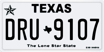TX license plate DRU9107