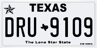 TX license plate DRU9109