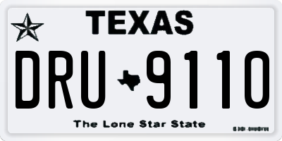 TX license plate DRU9110