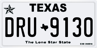 TX license plate DRU9130