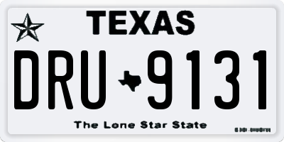 TX license plate DRU9131