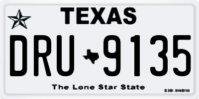 TX license plate DRU9135