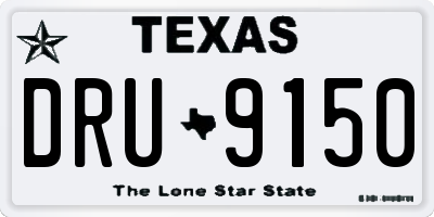 TX license plate DRU9150