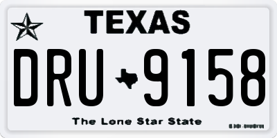 TX license plate DRU9158