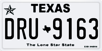 TX license plate DRU9163