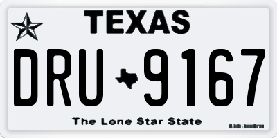 TX license plate DRU9167