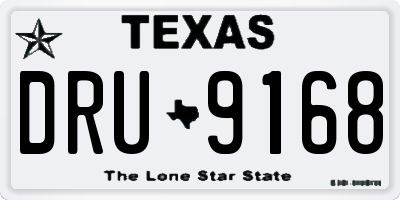 TX license plate DRU9168