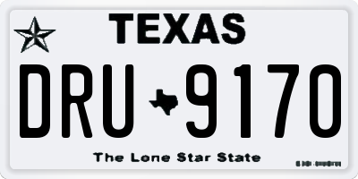 TX license plate DRU9170