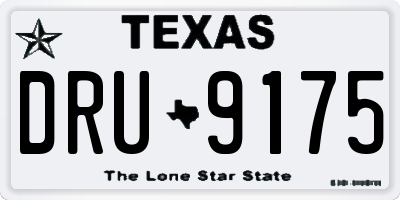 TX license plate DRU9175