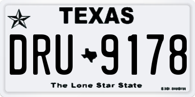 TX license plate DRU9178