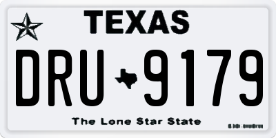 TX license plate DRU9179
