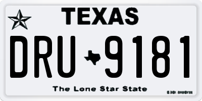 TX license plate DRU9181
