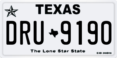 TX license plate DRU9190