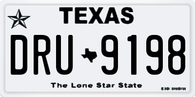 TX license plate DRU9198