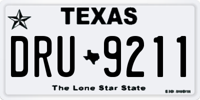 TX license plate DRU9211