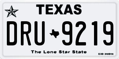 TX license plate DRU9219