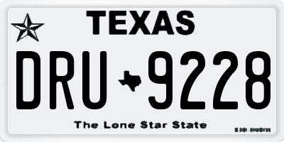 TX license plate DRU9228