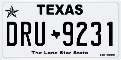 TX license plate DRU9231
