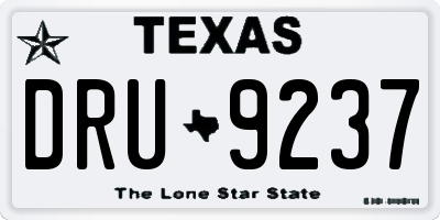 TX license plate DRU9237