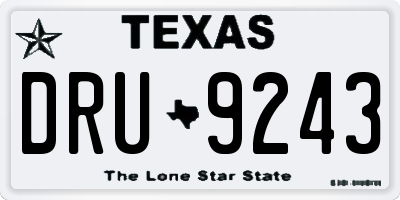 TX license plate DRU9243