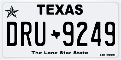 TX license plate DRU9249