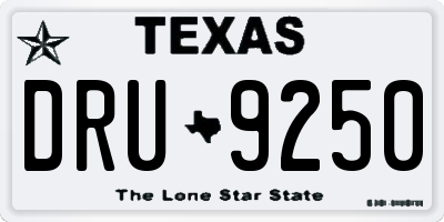 TX license plate DRU9250