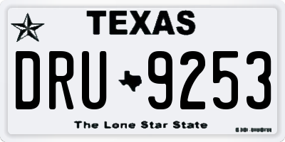 TX license plate DRU9253