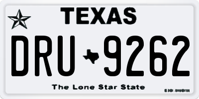 TX license plate DRU9262