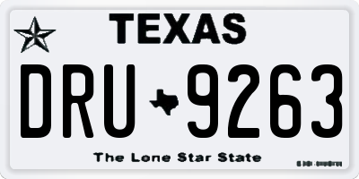 TX license plate DRU9263