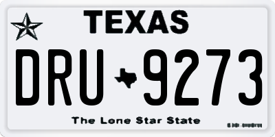 TX license plate DRU9273