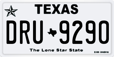 TX license plate DRU9290