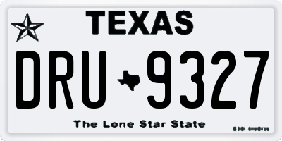 TX license plate DRU9327