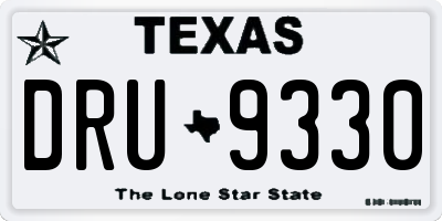 TX license plate DRU9330