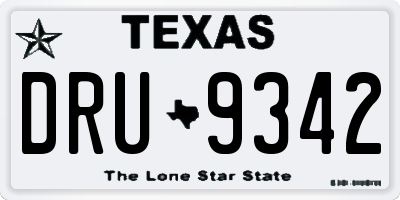 TX license plate DRU9342