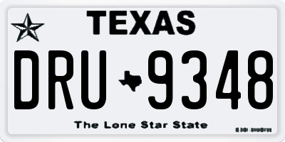 TX license plate DRU9348