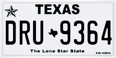 TX license plate DRU9364